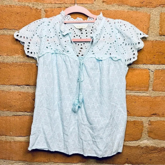 Coquette boho crochet classic preppy ballet eyelet casual top cottagecore - Picture 2 of 9